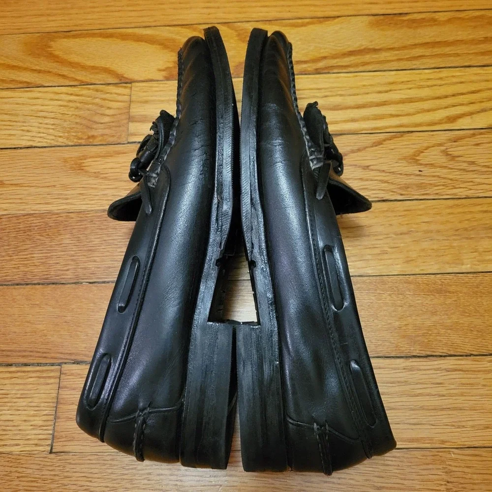Allen Edmonds 10 Black Leather Loafers Dress Shoes Business Tassel Kiltie